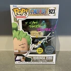 Autographed Funko Pop! One Piece 923 Roronoa Zoro SE GITD By Chris Sabat + Pro.