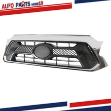 Front Bumper Grille Chrome Shell Black Fit For Toyota Tacoma 2012-2015 Plastic