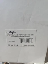 Linkskey 2-Port Dual Monitor DVI/DVI USB AUDIO/MIC KVM Switch LDV-DM202AUSK #z69
