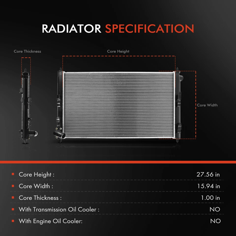 Новый радиатор для Mitsubishi Lancer 2008-2015 Outlander 2007-2009 2,0 л 2,4 л 3,0 л - Изображение 2 из 4