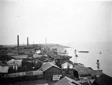 Wuhan China, view of city and Yangtze River from Snake Hill OLD PHOTO
