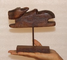 Antik Holz Heilige Kuh, Nandi Figur Statue Original Alte Handgeschnitzt