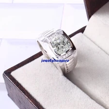Natural White topaz Gemstone with 925 Sterling Silver Ring for Men's #895