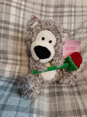 Super süßer zotteliger kleiner Teddybär mit Rose Geschenk