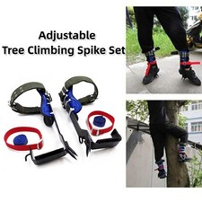 Adjustable Tree / Pole Climbing Spike Set Safety Belt Strap Rope Stainless Claws