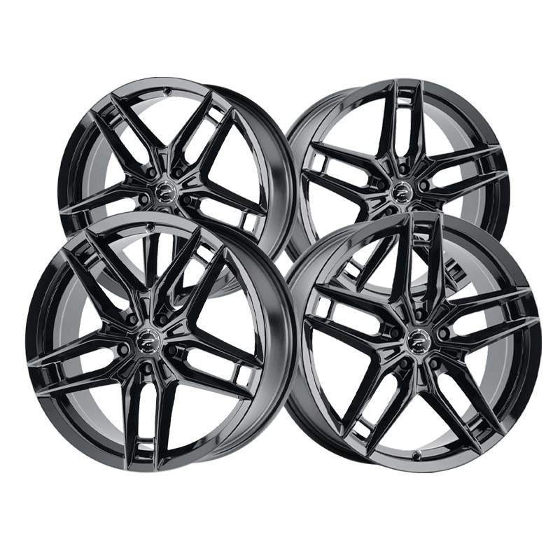 (1) Platinum 464BK Lotus 20X8.5 5x112 66.56 Hub +35 Offset Black Wheel Rim