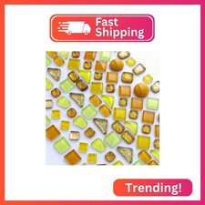 LITMIND Assorted Gold Yellow Irregular Crystal Mosaic Tiles, 9oz Value Pack - Pe