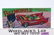 Batmobile Battery Operated Mystery Action Tin Litho W/ Box 1960s-70s KH Taiwan