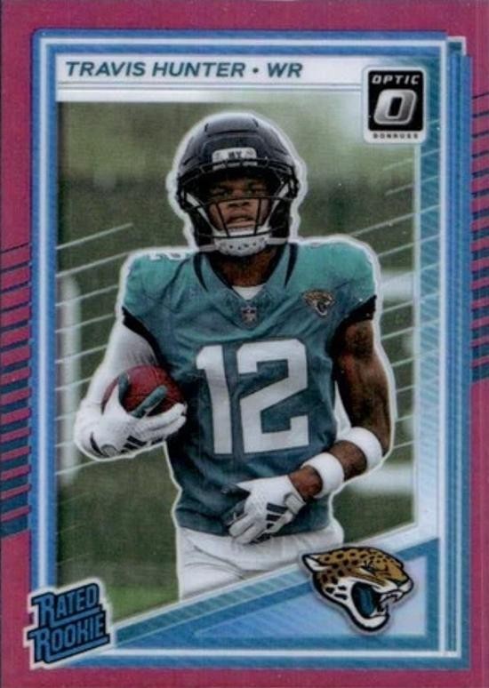 2025 Panini Donruss Optic - Rated Rookie Travis Hunter #201 Pink Prizm (RC)