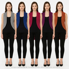 Canotta donna bolero in maglia taglia unica aperta senza maniche