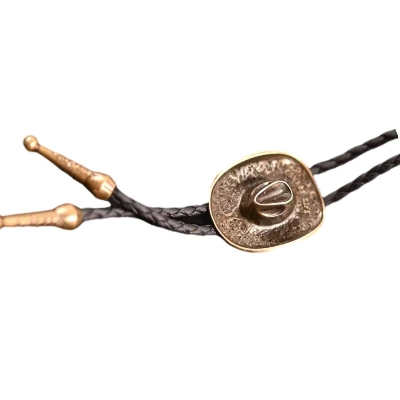 Bull Head Collar Pendant Bolo Tie Engraved Necklace for Men Rodeos Dressingup
