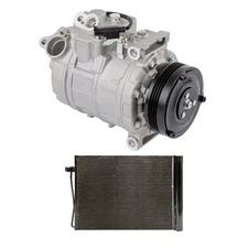 For BMW 525i 530i 2004 2005 AC Compressor w/ A/C Condenser & Drier CSW