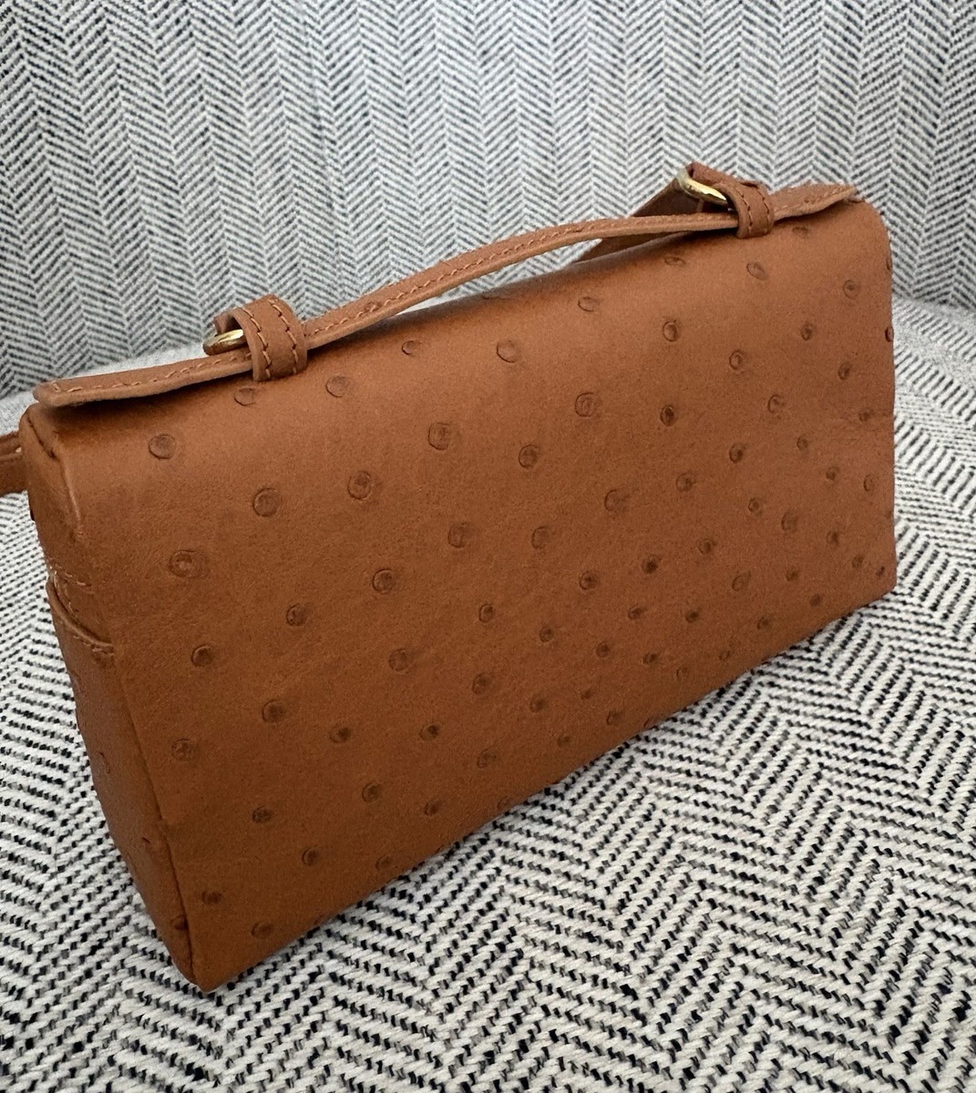 Loro Piana, Extra Pocket L19 Bag, Ostrich Leather, Cognac/Sun Gold