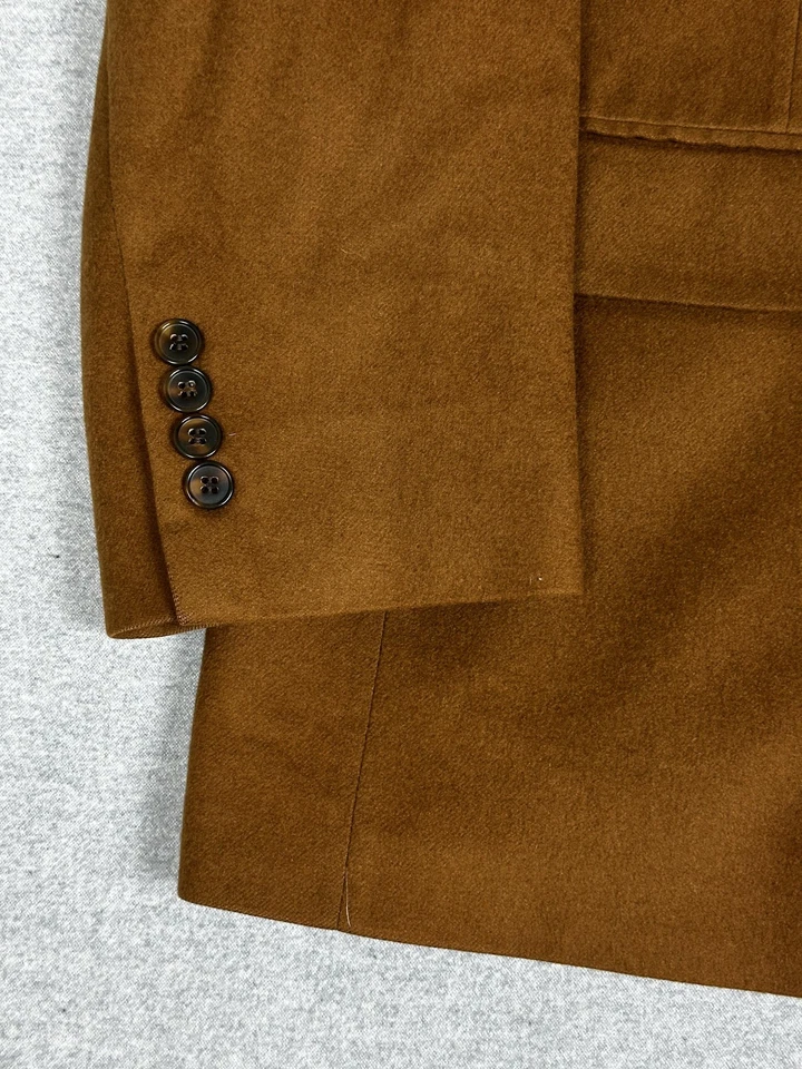 Blazer Abrigo Deportivo Lord & Taylor Para Hombre Marrón 100% Cachemira Dos Botones Hecho en EE. UU. Foto 2 de 4