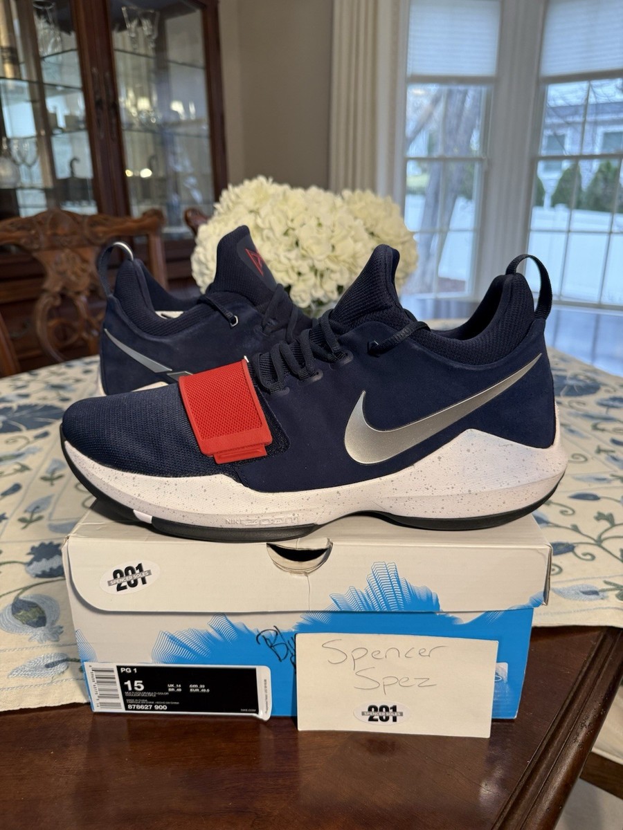 Nike PG 1 USA Olympics Mens Size 15 Red White Blue 878627-900 Rare