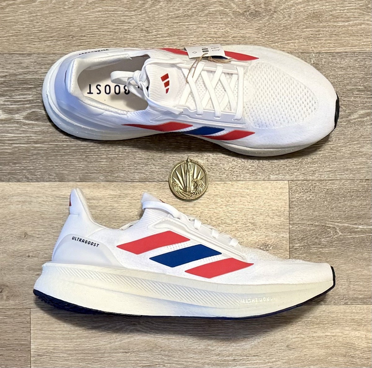 バスケットボールシューズ ホワイト/ネイビー/レッド Adidas UltraBoost 5X 'USA' Running Shoes White Blue Red JH9040