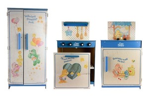 Vintage 1984 Care Bears Kitchen Play Set Fridge Sink Oven 3 Pieces!!!