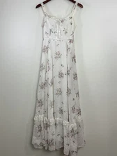 Vintage Gunne Sax Dress Corset Prairie Cottagecore Floral Lace 1970s Maxi Small