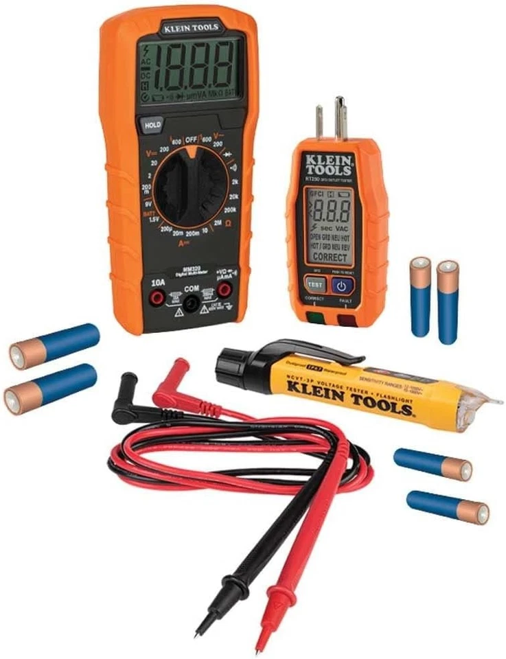 Klein Tools Kit de Prueba Eléctrica con Multímetro Digital, Naranja Sin Contacto  Foto 2 de 4