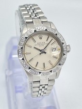 Rolex Datejust 26mm 6917 Silver Baton Dial Custom Bezel Jubilee Box
