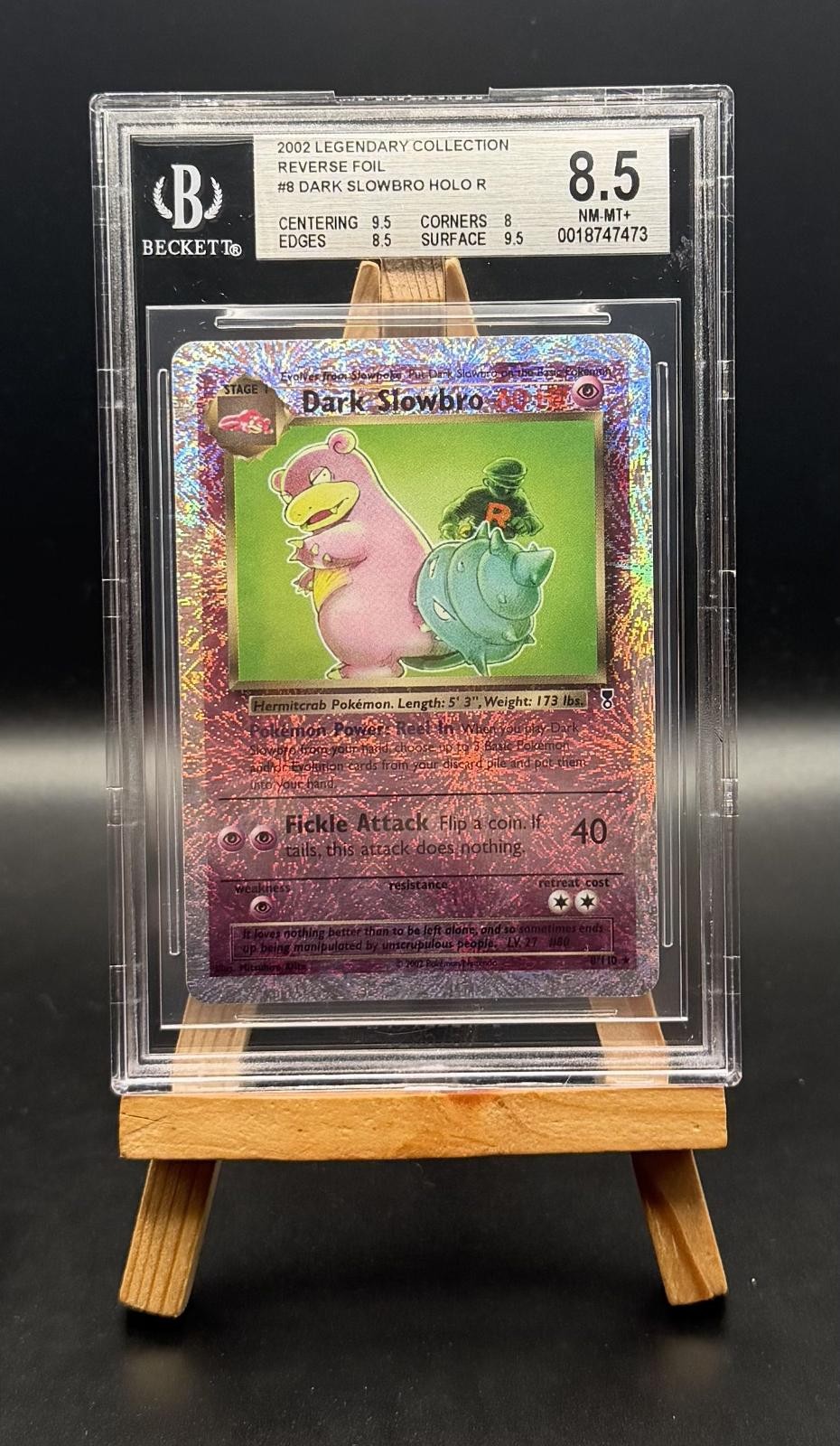 DARK SLOWBRO HOLO R 8 LEGENDARY COLLECTION REVERSE FOIL POKEMON BGS 8.5 SILVER