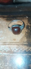  927 Silber Vintage Ring Verlobungsring braun...