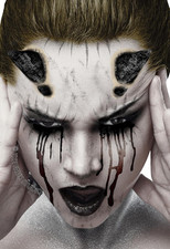 Black Demon Horns Halloween Latex Prosthetic Appliance.