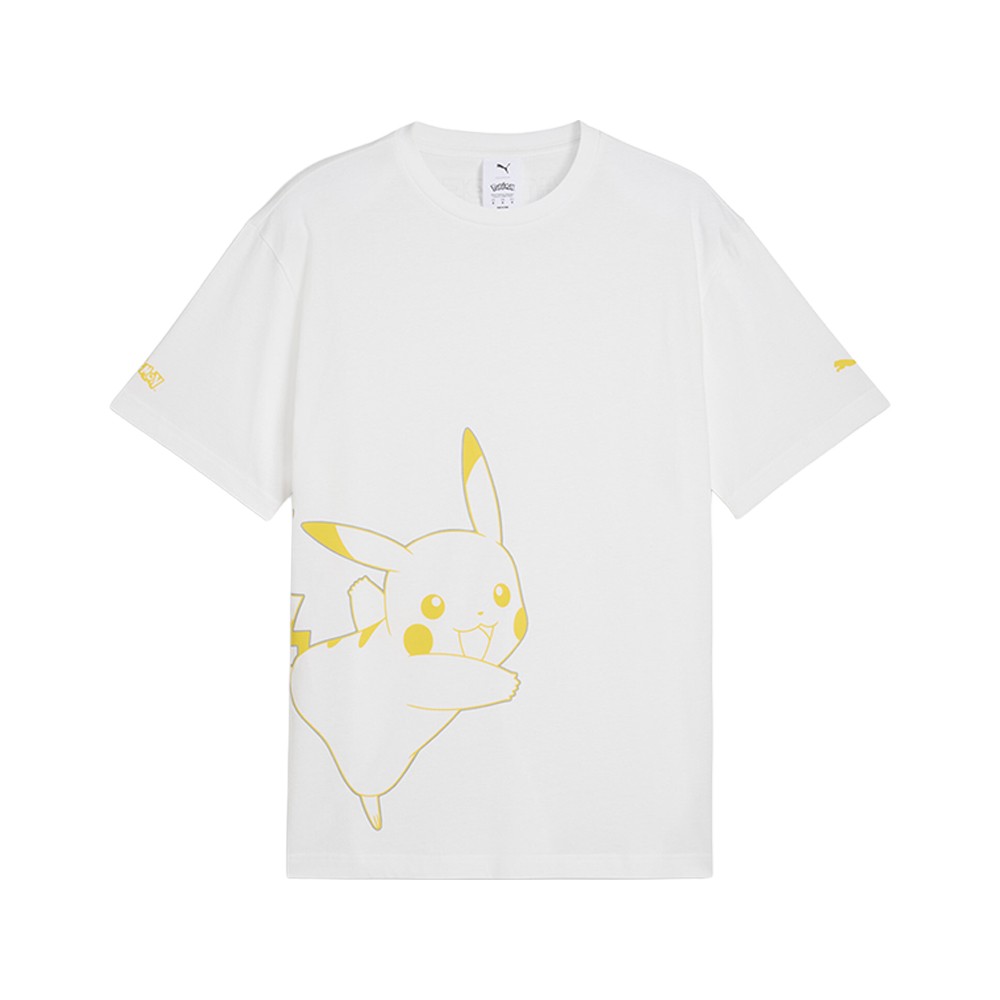 PUMA  X Pokémon Relaxed Graphic Crew Neck Short Sleeve T-Shirt Mens White Casual