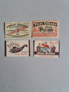 4 Zündholzetiketten Alt Deutschland 8.