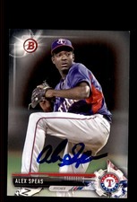 Signed Baseball Card Auto Alex Speas 2017 Bowman #BP68 Texas Rangers