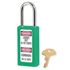 Master Lock 411Grn Lockout Padlock, Keyed Different, Thermoplastic, Green, 1