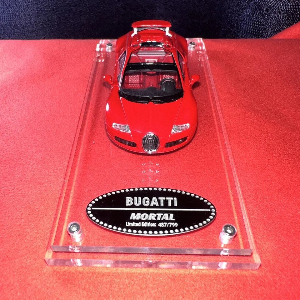 Mortal 1/64 Scale Bugatti Veyron Red Diecast Car Signed by Ed Bolian - Image 3 of 4