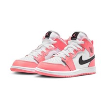 Pre School Jordan 1 Mid Pink Gaze/Black-White DQ8424-602