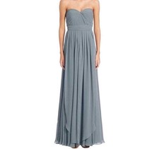 JENNY YOO 'Aidan' Convertible Strapless Chiffon Denmark Blue Sz 8 Fb
