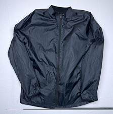Nike Men s Black Windbreaker Jacket Full Zip Stand-Up Collar Logo - Size L