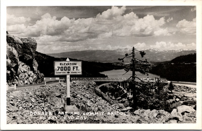 Vintage Donner Lake Summit Bridge U.S. 40 Elevation Postcard 1920s RPPC