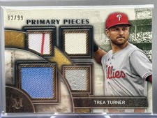 2025 Topps Museum Collection Trea Turner - Primary Pieces Quad Relic SP /99