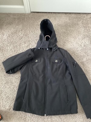 CB Women s Black Softshell Jacket Size M Hooded Winter Coat Fleece Lined Outdoor