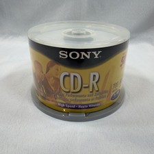 Sony CD-R Blank Recordable CD Disc 50 Pack 700MB 1-48X 80 Minutes Sealed
