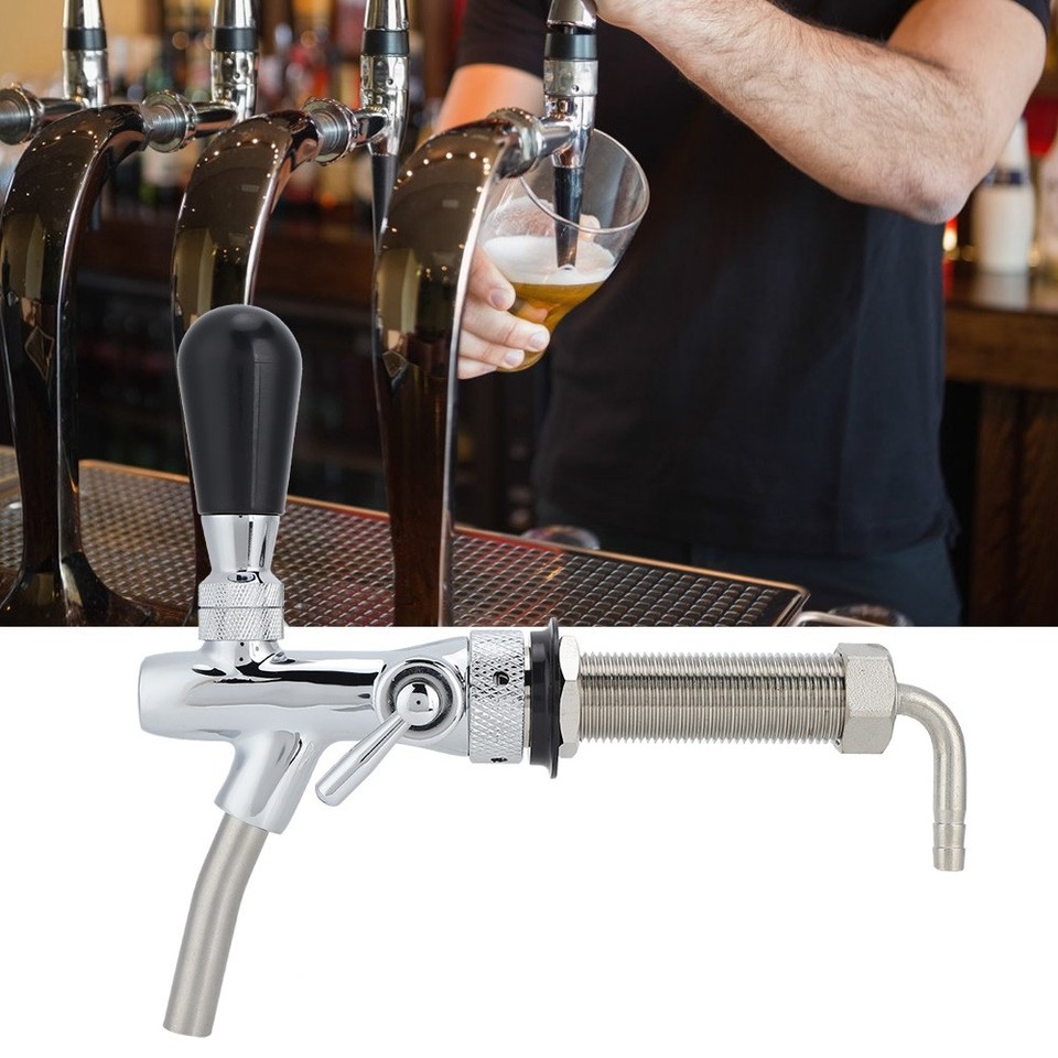 G5/8in Thread Long Shank Adjustable Draft Beer Faucet Tap Dispenser ...