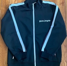 Palm Angels Black and White Striped Track Jac...