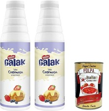 Galak Wei&szlig;e Schokoladen Topping Sauce Glutenfrei 2x1kg +Polpa 400g