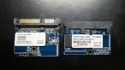 2x 2GB Apacer 8Y.F1B41.7504B/8Y.F1AQ2.LA2QB Mikro SSD SATA Solid State Laufwerk