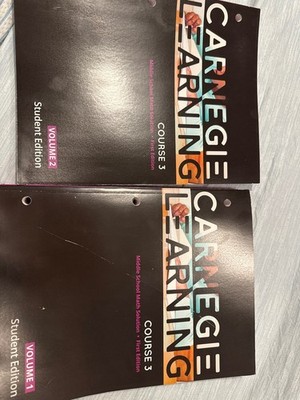 New Carnegie Learning Course 3 Middle School Math   1st Edition   Vol 1 & 2