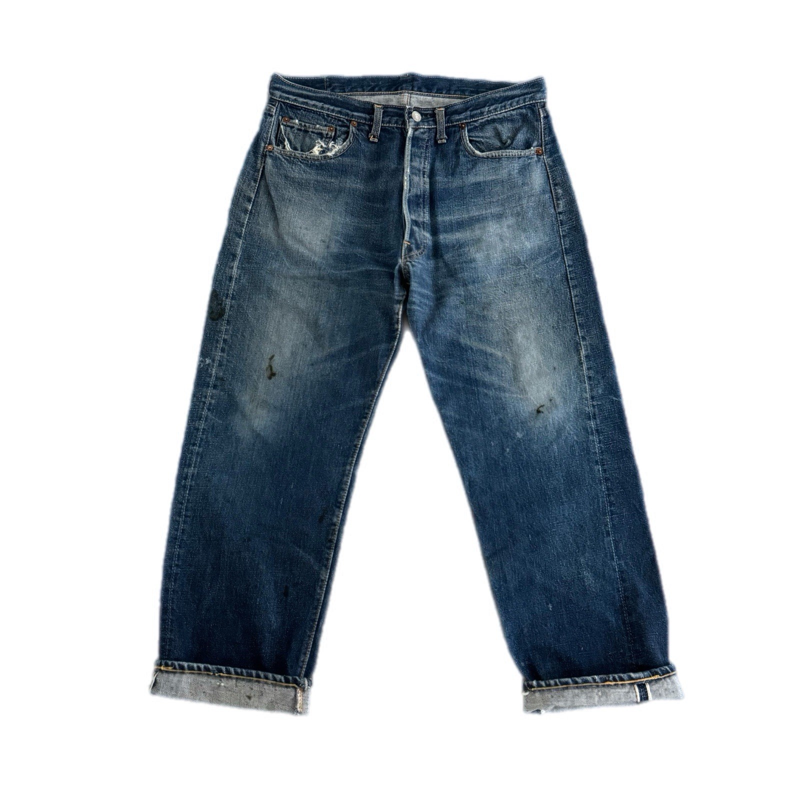 Vintage 50s Levi’s 501 Big E V-Stitch Redline Selvedge S-Type Denim Jeans 34x27’