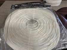 16  Biege / Ivory Fine Line Premium Even Ribbing Paper Lantern, Extra Sturdy