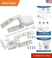 High-Quality White Plastic Toilet Seat Hinges - Universal Fit for RVs Boats