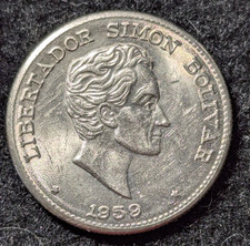 1959 Variety Columbia Cincuenta Centavos Simon Bolivar