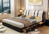 Designer Bett Schlafzimmer Betten Textil Hotel Luxus Polster Sitz Stoff Italien