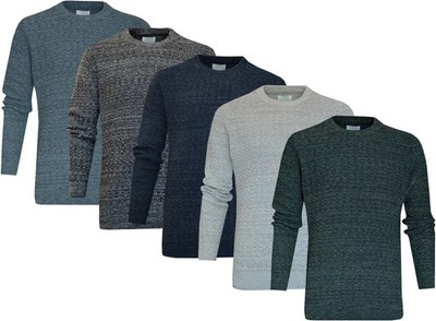 Strickpullover Pullover uni 100% Baumwolle Rundhals Oberteil Freizeit Winter Ex Store
